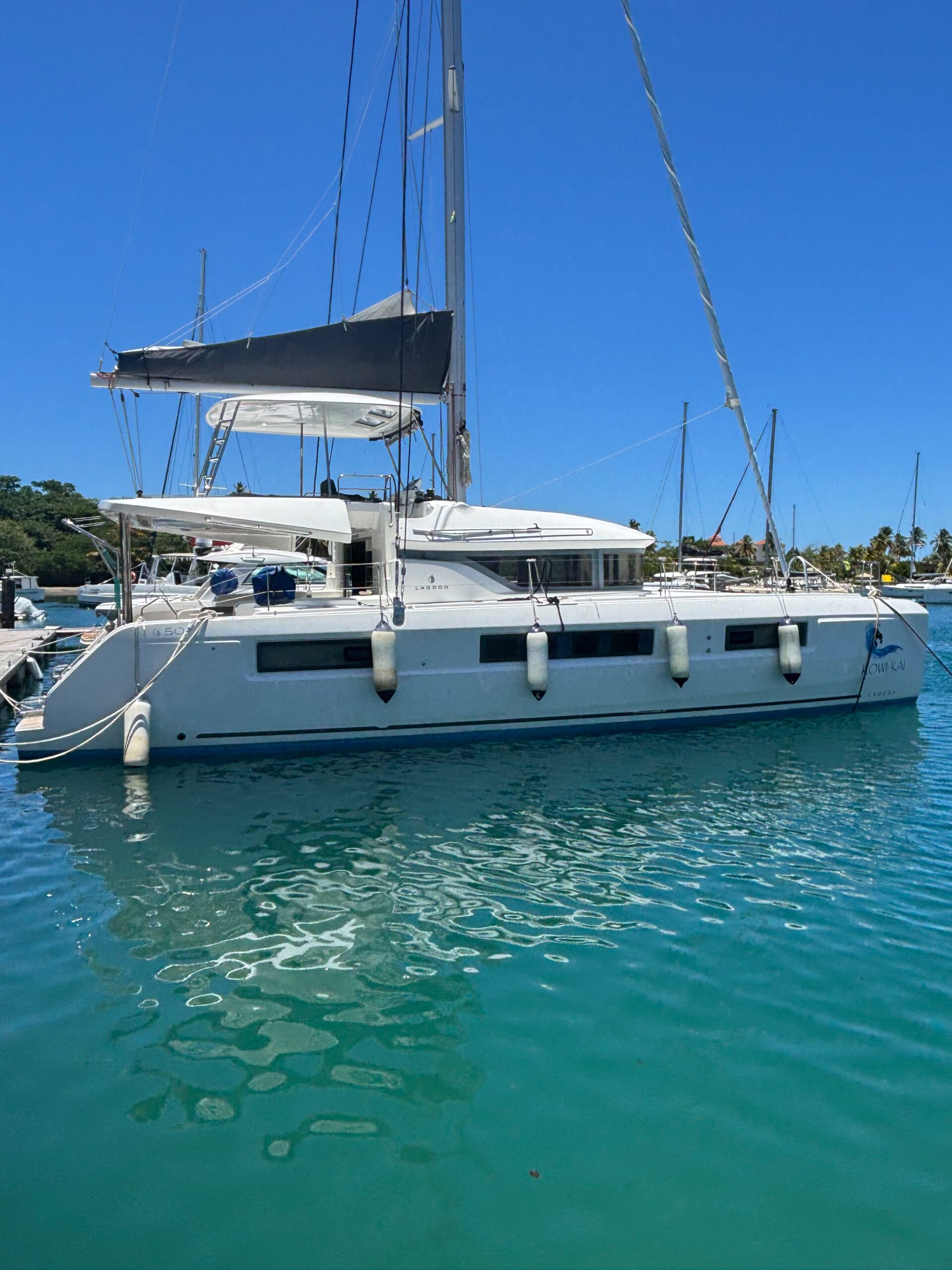 Lover Lips Yachts six-bedroom luxury catamaran villa docked in La Paz marina